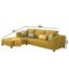 Casaliving Minta LHS 4 Seater L Shape Sofa Set for Living Room (Yellow -Fabric) Premium Fabric Sofa Set