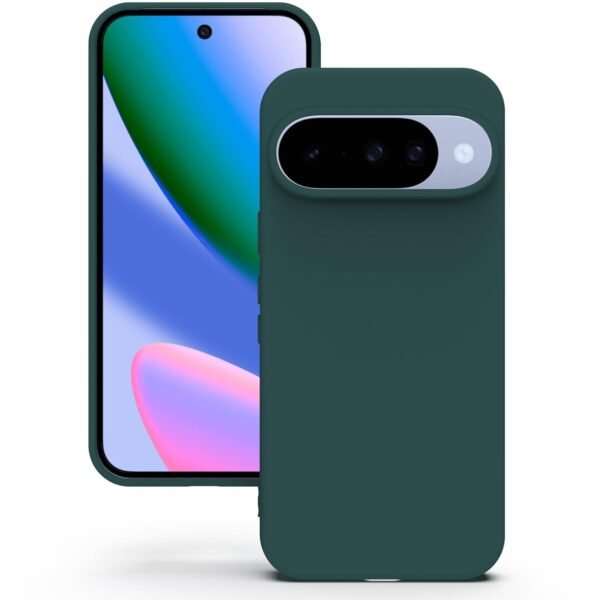 YATWIN Silicone Back Case for Google Pixel 10/10 Pro, Soft-Touch, Shockproof Phone Back Cover for Google Pixel 10/10 Pro - Dark Green