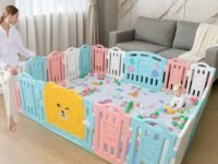 18 Panel/40sqft Playpen for Babies Upto 5 Year Baby Play Area Indoor Setup with Balls and Mat Baby Playpen Play Yard Fence for Toddlers Kids Playarea Setup Outdoor Children Play Pen with Lock Gate