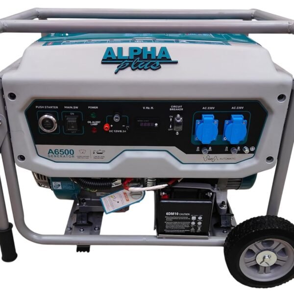 ALPHA PLUS A6500-5500 Watts Remote Start Generator & Push Button Start & Recoil|Petrol Heavy Duty Engine|Automatic Choke|Ultra Strong Frame & Body|Home Use & Commercial Use|Life Time Spare Support