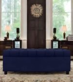 AMATA Eagle Solid Wood 2 Seater Ottoman/pouffe Royal Blue Suede Velvet Perfect for Home Living Office Room and Guests (02 Royal Blue, 2 Seater Ottoman)(3 Year Warranty)