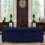 AMATA Eagle Solid Wood 2 Seater Ottoman/pouffe Royal Blue Suede Velvet Perfect for Home Living Office Room and Guests (02 Royal Blue, 2 Seater Ottoman)(3 Year Warranty)