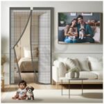 ARMORX High Tensile Polyester Magnetic Door Mosquito Net, Self Closing Magnets with Buckle Strap, Protection from Insects, Pets & Kids Friendly | Grey -195cm x 110cm