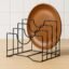 Adjustable Pan & Pot Lid Holder Rack – Iron Multi-Functional Countertop Organizer with 4 Slots, Tiered Kitchen Storage Stand (Medium, 9 x 7 x 8.5 in)