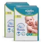 Amazon Brand - Supples Premium Baby Diaper Pants | 124 Baby Diapers | Large | 9-14 Kg | 12 Hrs Absorption | Cushiony Cotton Soft Fabric | Phthalates-Free | Triple Leak Guard | 62 Count, Pack of 2