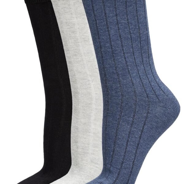 Amazon Brand - Symbol Men's Calf Length Cotton Formal/Casual Multicolored Free Size Socks (Available in Pack of 3 Pairs & Pack of 5 Pairs)