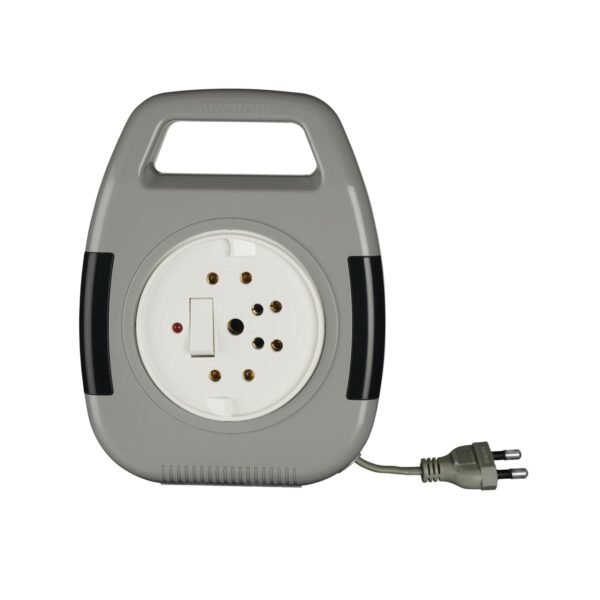 Anchor by Panasonic 6A 2 Pin Flex Box with Indicator & Handle | 8 Mtr Extension Flex Box for Home, Office (Grey, 5219)