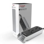 Anchor by Panasonic 6A Extension Board with Handle, 2 Sockets + USB 2.4A, 1.5m Cable (Black and Silver, 240 volts) (22074)
