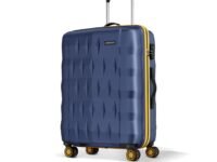 Aristocrat Comet Large Polycarbonate Hard Case 8-Wheel Trolley Bag, Blue | Durable Case, Spacious Interiors, Combination Lock, Sturdy Zipper, Lightweight Travel Luggage, 3-Year Global Warranty