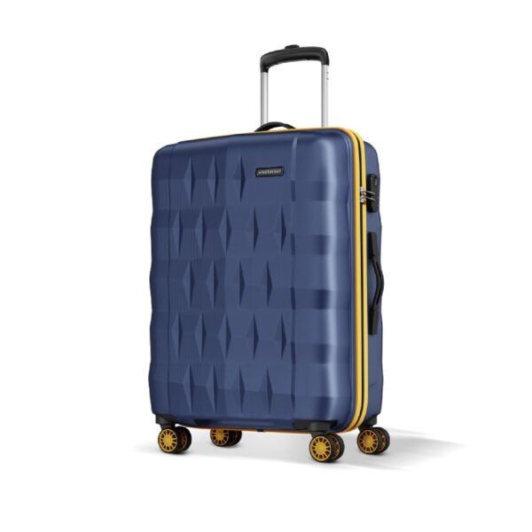 Aristocrat Comet Large Polycarbonate Hard Case 8-Wheel Trolley Bag, Blue | Durable Case, Spacious Interiors, Combination Lock, Sturdy Zipper, Lightweight Travel Luggage, 3-Year Global Warranty