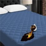 Ayka 100% Waterproof Cotton Quilted Mattress Protector Single Size Breathable Hypoallergenic Noiseless Ultra Soft Fitted Bed Protector 78x36 inch Mattress/Bed Cover (Med Blue, Single (78 * 36”))