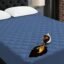 Ayka 100% Waterproof Cotton Quilted Mattress Protector Single Size Breathable Hypoallergenic Noiseless Ultra Soft Fitted Bed Protector 78x36 inch Mattress/Bed Cover (Med Blue, Single (78 * 36”))