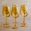 BLACKCARROT Wine Glass Set of 6 | Golden, 465ml Each | Lead-Free Crystal Clear Wine Glasses for Red & White Wine, Elegant Glassware for Dining Table