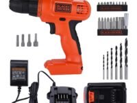 BLACK+DECKER LD120VA-IN 20V MAX* POWERECONNECT Li-Ion Cordless Drill/Driver + 30 Piece Bits and Drivers, 1.5 Ah Battery & Charger Included, 750 RPM, 24-Position Clutch, Keyless Chuck, Soft-Grip Handle