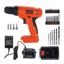 BLACK+DECKER LD120VA-IN 20V MAX* POWERECONNECT Li-Ion Cordless Drill/Driver + 30 Piece Bits and Drivers, 1.5 Ah Battery & Charger Included, 750 RPM, 24-Position Clutch, Keyless Chuck, Soft-Grip Handle