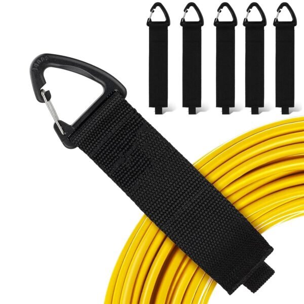 BONZELLA 5 Pcs Heavy Duty Hook and Loop Straps, 16 Inch Hook and Loop Carrying Storage Strap for Cable, Wire, Rope, Hose, Multipurpose Adjustable Extension Cable Organiser & Hanging up to 22 kg (5)
