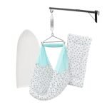 Baby Cradle Swing/Jhula (Thottil Cloth, Palna, Dolna) Set | Hanging Cradle with Padded Bed, Mosquito Net, Spring, Triangle & Window Hanger | FS-Emily Blue