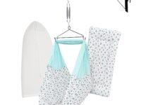 Baby Cradle Swing/Jhula (Thottil Cloth, Palna, Dolna) Set | Hanging Cradle with Padded Bed, Mosquito Net, Spring, Triangle & Window Hanger | FS-Emily Blue