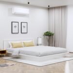 Bniture Modern Low Height Queen Size Bed Without Storage | Engineered Wood Platform Bed Designer Headboard | Bed Queen Size Wooden Cot Double Bed for Bedroom 3 Year Warranty (Frosty White)