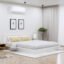 Bniture Modern Low Height Queen Size Bed Without Storage | Engineered Wood Platform Bed Designer Headboard | Bed Queen Size Wooden Cot Double Bed for Bedroom 3 Year Warranty (Frosty White)