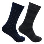 Bonjour Men's Cushioned Woollen Crew Length Socks - Pack Of 2 (Multicolor)