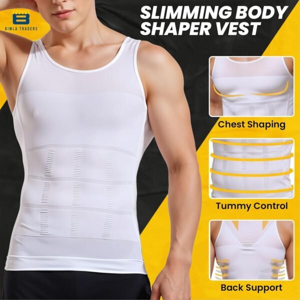 Btag Men’s Slimming Body Shaper Vest | Compression Tummy Tucker for Belly Fat | Stretchable Abs Slimmer Tank Top | Corset for Gym, Workout & Weight Loss Fitness