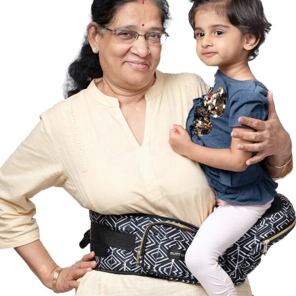 Butt Baby Tribal Route with Hip Seat, Ergonomic Baby Carrier with In-Built Mini Diaper Bag & Convertible to Sling Carry Bag, 6-in-1 carrier for 5 months to 36 months or upto 18 kgs, Baby Side carrier with strong back and double lock safety