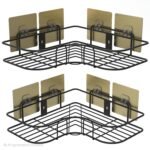 CUCURA® Metal Corner Shelf for Bathroom and Kitchen | Multi-Purpose Self-Adhesive Bathroom Shelf | Bathroom Corner Shelves | Washroom Storage Organiser and Bathroom Shelf for Wall (Pack of 2)