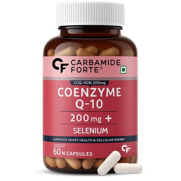 Carbamide Forte Coenzyme Q10 (CoQ10) 200mg with Selenium 40mcg | Supports Heart Health and Vascular Health | 100% Vegetarian – 60 Capsules