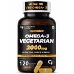 Carbamide Forte Veg Omega 3 2000mg | Plant- Based Algae Oil Omega 3 Supplement with 20% DHA | Supports Heart, Brain & Eye Health - 120 Capsules