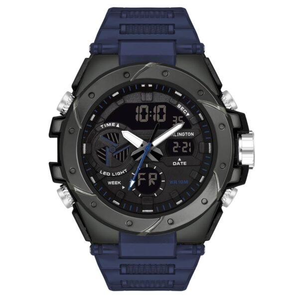 Carlington Analog-Digital Sports Watch Chronograph, Dual Time,Alarm, Stopwatch, Calendar, Water-Resistant, Shock-Resistant, Back Light Display. The Perfect Watch for Men-CT9140 Series