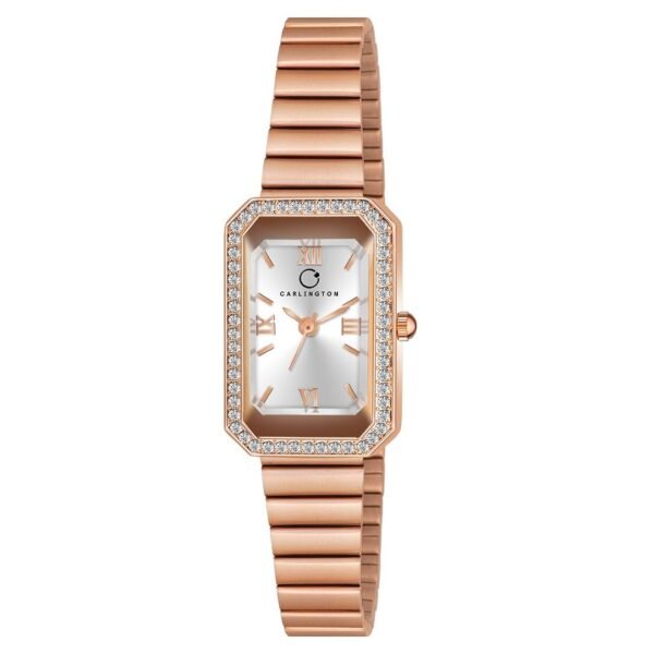 Carlington Iconic Analog Watches for Women with Premium Linked Stainless Steel Strap - CT 2032