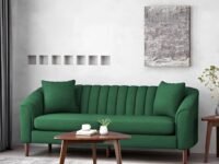 Casaliving Doraldo 3 Seater Sofa Set for Living Room (Green Colour) Premium Fabric Sofa