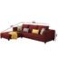 Casaliving Minta LHS 4 Seater L Shape Sofa Set for Living Room (Maroon Fabric) Premium Fabric Sofa Set