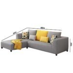 Casaliving Minta Left Hand Side 4 Seater L Shape Sofa Set for Living Room (Grey in Colour Fabric) Premium Fabric Sofa Set for Living Room