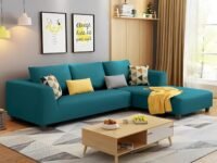 Casaliving Minta RHS 4 Seater L Shape Sofa Set for Living Room (Pine Colour Fabric) Premium Fabric Sofa, Premium Look