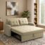 Casaliving Treshta 2 Seater Pull-Out Premium Fabric Sofa Cum Bed Sofa Set for Living Room (Cream Fabric Color) Premium Fabric Sofa Set