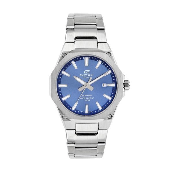 Casio Edifice EFR-S108D-2AVUDF Blue Analog Dial Silver Stainless Steel Band Men's Watch Slim Case Sapphire Glass ED602