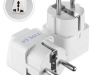 Ceptics European Plug Adapter, India to Europe Adapter (Schuko) - Type E/F Travel Adapter Europe - CE Certified - RoHS Compliant - White - 2 Pack - 5 Years Warranty