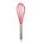 Clazkit Stainless Steel Handle Whisk Egg and Milk Frother Kitchen Blender (Red)