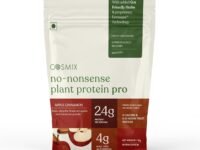 Cosmix No-Nonsense Plant Protein PRO 24g Protein | Yeast Protein & Pea Protein Blend | Apple Cinnamon, 1Kg Pouch x 1 | Clean, Easy to Digest