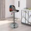Creative Mild Steel Modern Patchwork Adjustable Bar Stool with Backrest.Stylish Swivel Bar Chair for Kitchen, Counter, or Bar Area| (Pack of 1), Multicolour