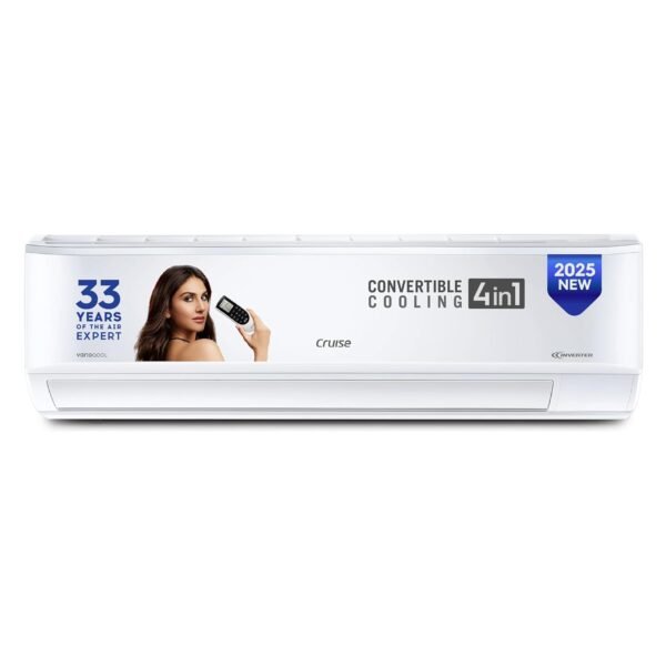 Cruise 2 Ton 3 Star Heavy Duty Inverter Split AC (CWCVBM-VQ1W243, White) | Heavy Duty Cooling at 50 °C | 150–180 sq ft |100% Copper | Convertible 4-in-1 | 7 Stage Air Filtration | Anti-Rust Tech