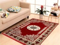 DAILZ Ethnic Velvet Touch Abstract Chenille Carpet - 55"x80", Maroon