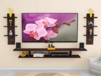 DAS TV Unit Volker Engineered Wood TV Entertainment Unit Stand Set Top Box Stand for Living Room and Office Walls Flowery Wenge Large (Ideal for up to 55") Screen