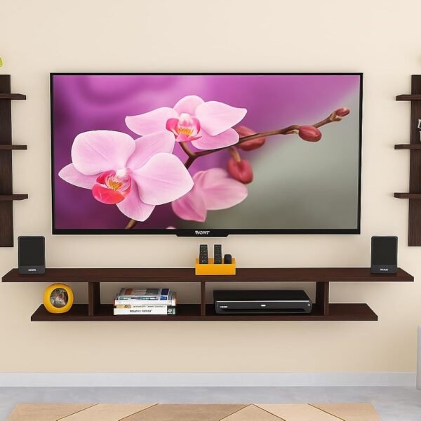 DAS TV Unit Volker Engineered Wood TV Entertainment Unit Stand Set Top Box Stand for Living Room and Office Walls Flowery Wenge Large (Ideal for up to 55") Screen