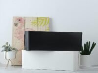 Desk Organizer for Office Hone Work Place use Cable Wire Organizer (Plain Black 40 * 15.5 * 13.5 cm, Black)