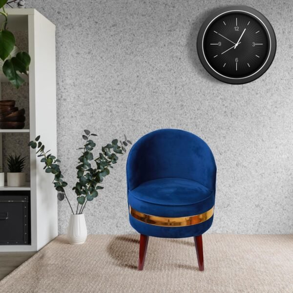 Dining Chair Come Pouffes for Sitting | Accent Chairs for Living Room | Ottoman Chairs for Home with Premium Velvet Fabric & Cushion Seat with Strong Acacia Wooden Legs (Blue)