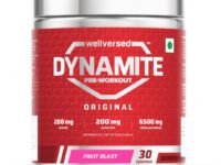 Dynamite Original Pre Workout For Men (30 Servings, Fruit Blast) For Focus & Energy Boost With 6500mg Citrulline Complex | Preworkout Supplements For Men - 420g