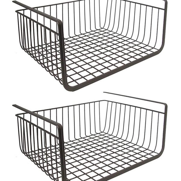 EITHEO Under Shelf Storage Basket Combo(12+12 Inch) - Maximize Kitchen Space with Powder Coated Under Cabinet Storage Organizer | 12+12 Inch Size(Pack of 2)